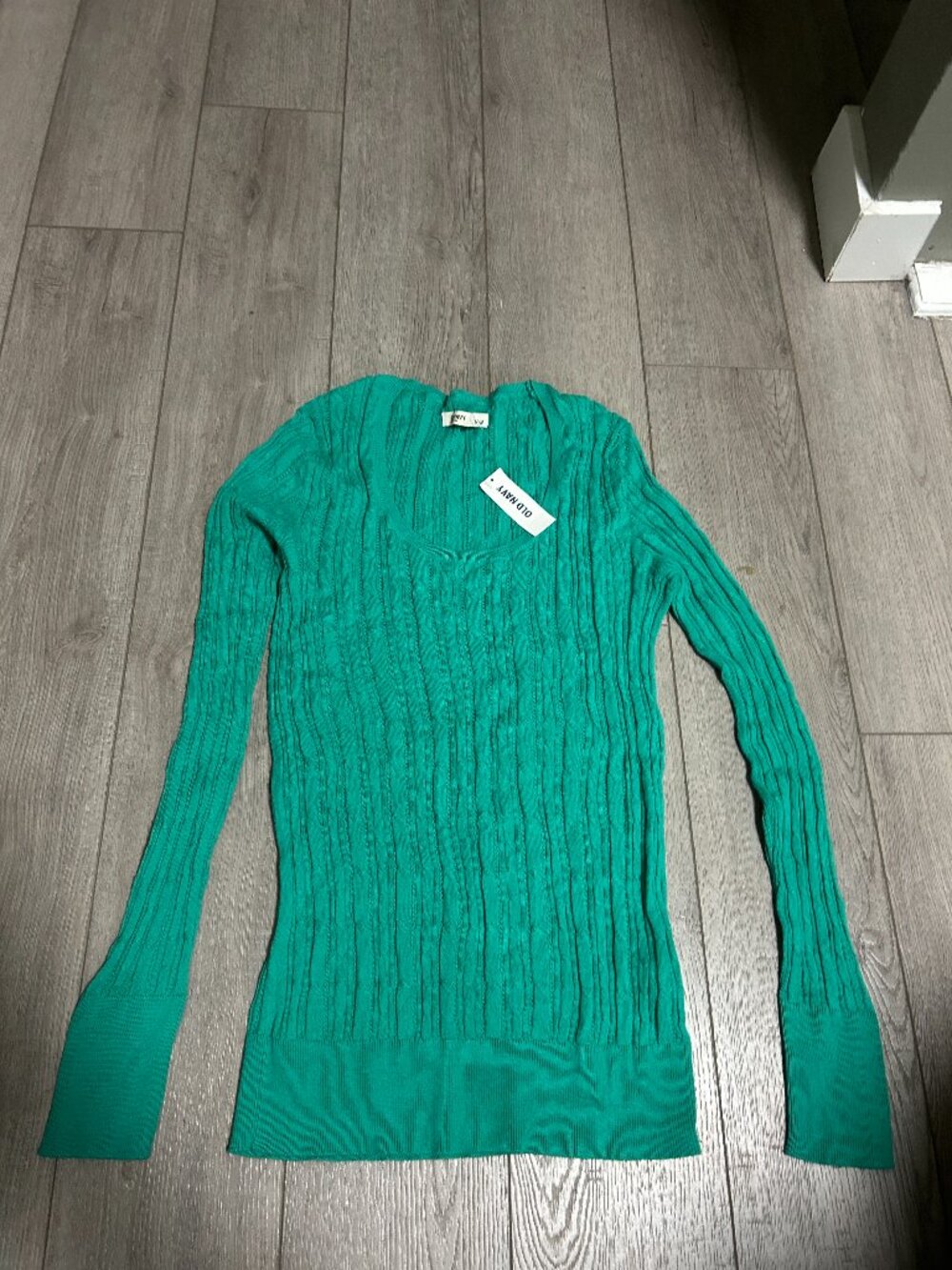 Old Navy Women's Cable Knit V-Neck Sweater Turquoise Size Medium Preppy Cute NWT